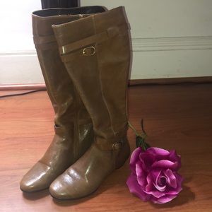 Brown/light brown knee high boots